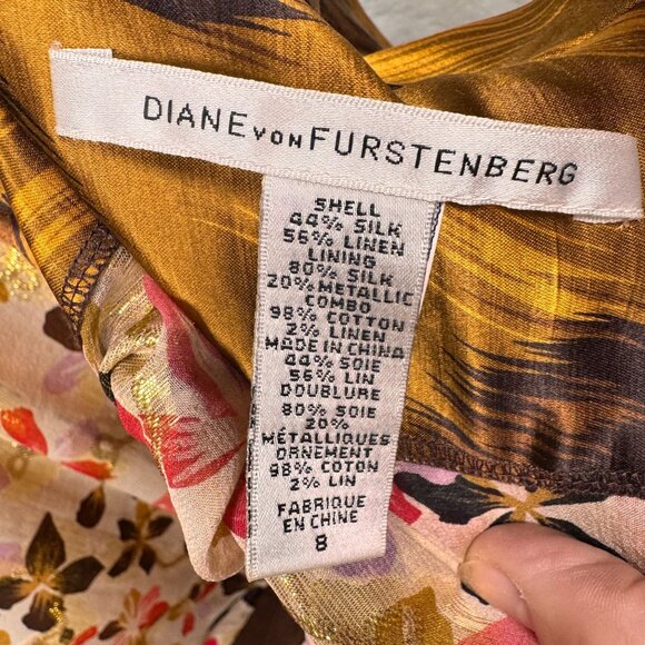 A0001 Diane Von Furstenberg Hadini Reversible Floral & Animal Print Coat Size 8 - Picture 9 of 16